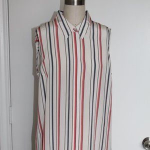 ELIZABETH & JAMES RED, WHITE & BLUE SLEEVELESS TUNIC SIZE SMALL